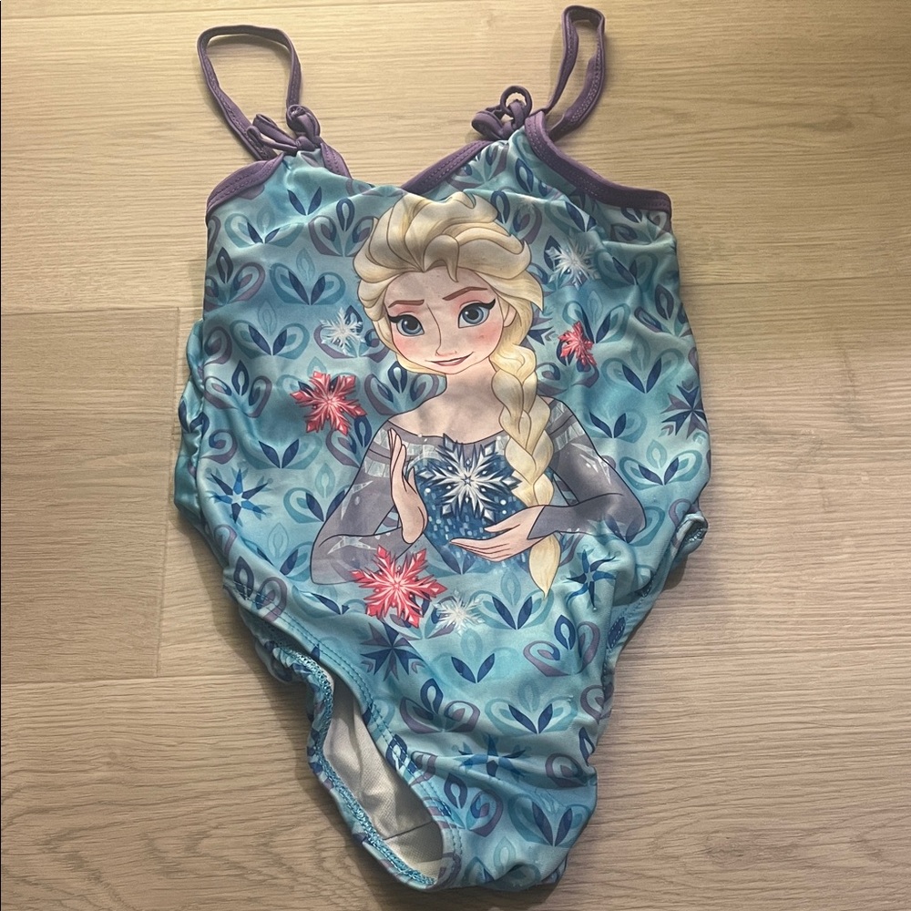 Disney blue and purple Elsa Swimsuit 4T